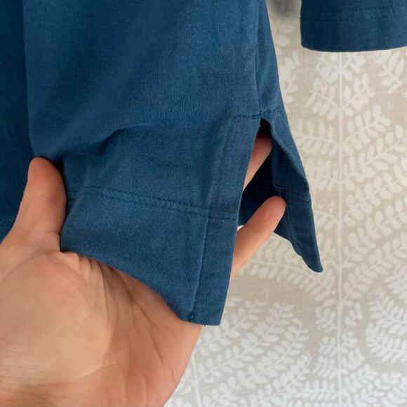 J. Jill Long Sleeve Blue Button Down Tunic/Shirt Pleated Detail, Oversized, M - Picture 4 of 10